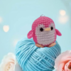 handmade crochet penguin keychain