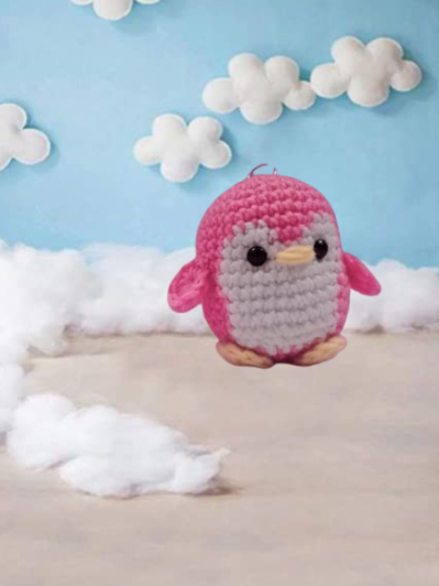 Amigurumi penguin keychain