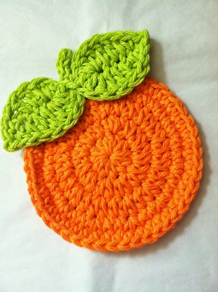 Orange Crochet Coaster Set – Ideal Housewarming Gift