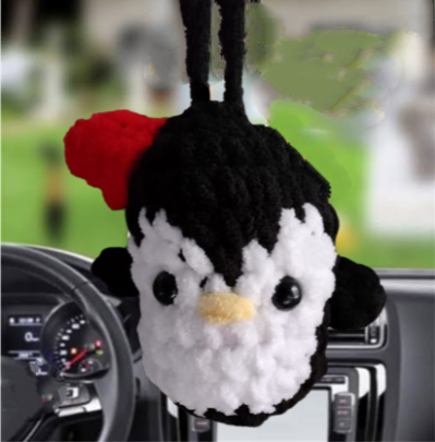 penguin car hanging crochet accessories