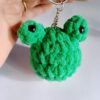 mini cute frog crochet keychain