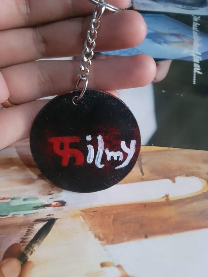hand painted quote keychain 