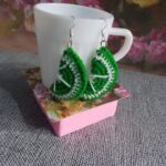 crocheted lemon earrings