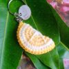 crochet lemon keychain 