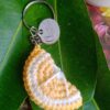 half lemon crochet keychain 