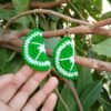lemon slice crochet earrings 