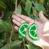 half lemon slice crochet earrings