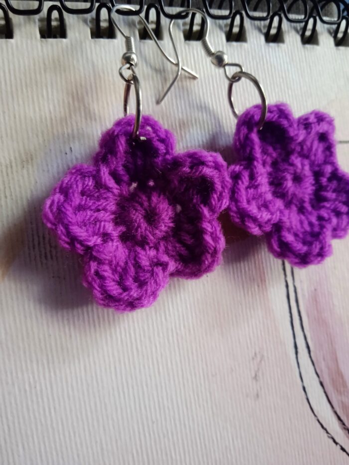 crochet flower earrings