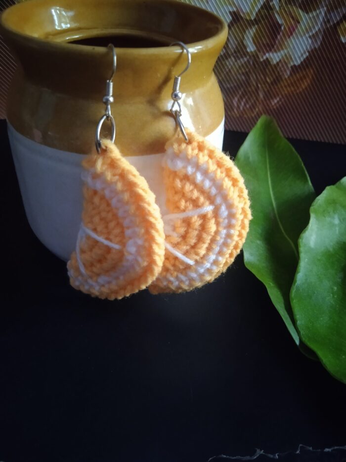 crochet lemon earrings