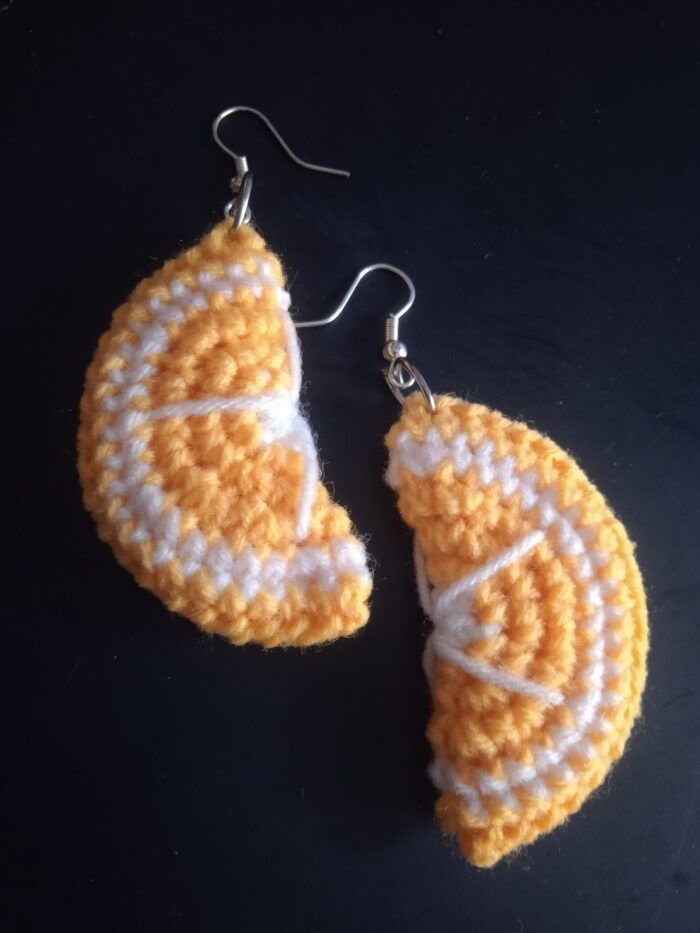 cute lemon crochet earrings