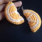 Lemon-Shaped Crochet Earrings