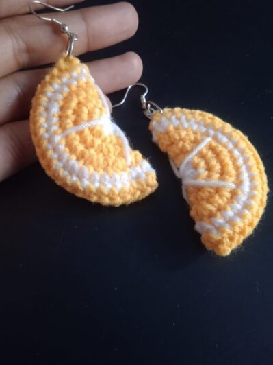 lemon crochet earrings