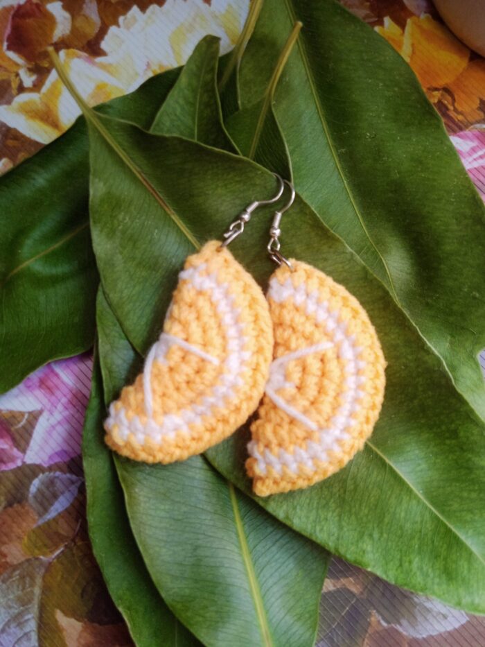 Handmade Lemon Crochet Earrings - cute summer jewelry