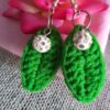 Handcrafted Crochet Leaf Earrings