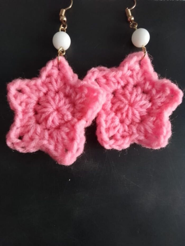 Boho star crochet earrings