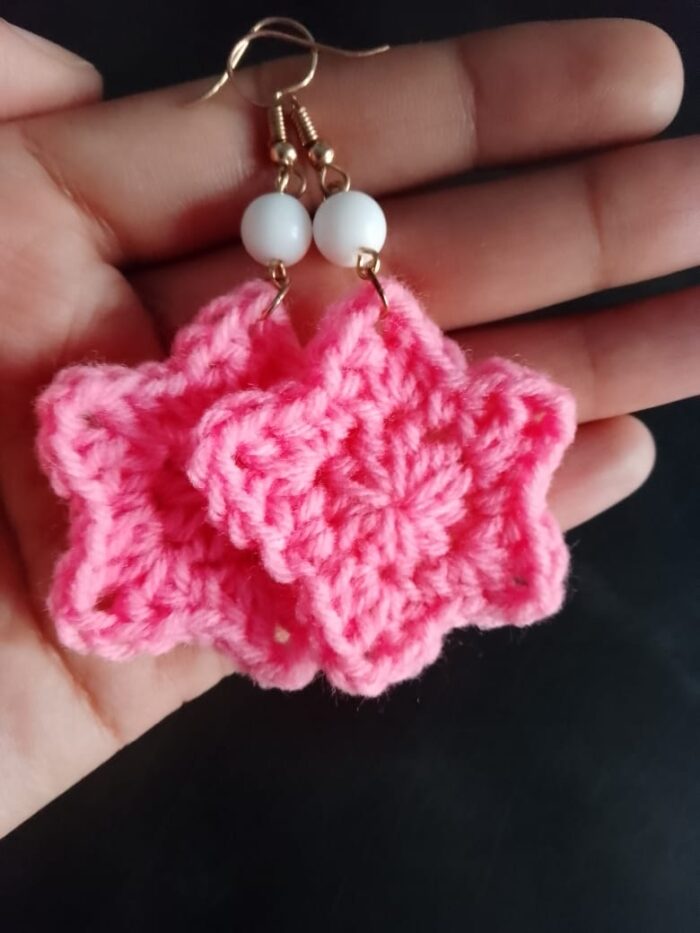 Star-Shaped Crochet Earrings – Lightweight & Unique