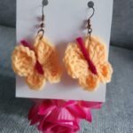 Crochet Earrings – Butterfly Motif Made from Soft Yarn