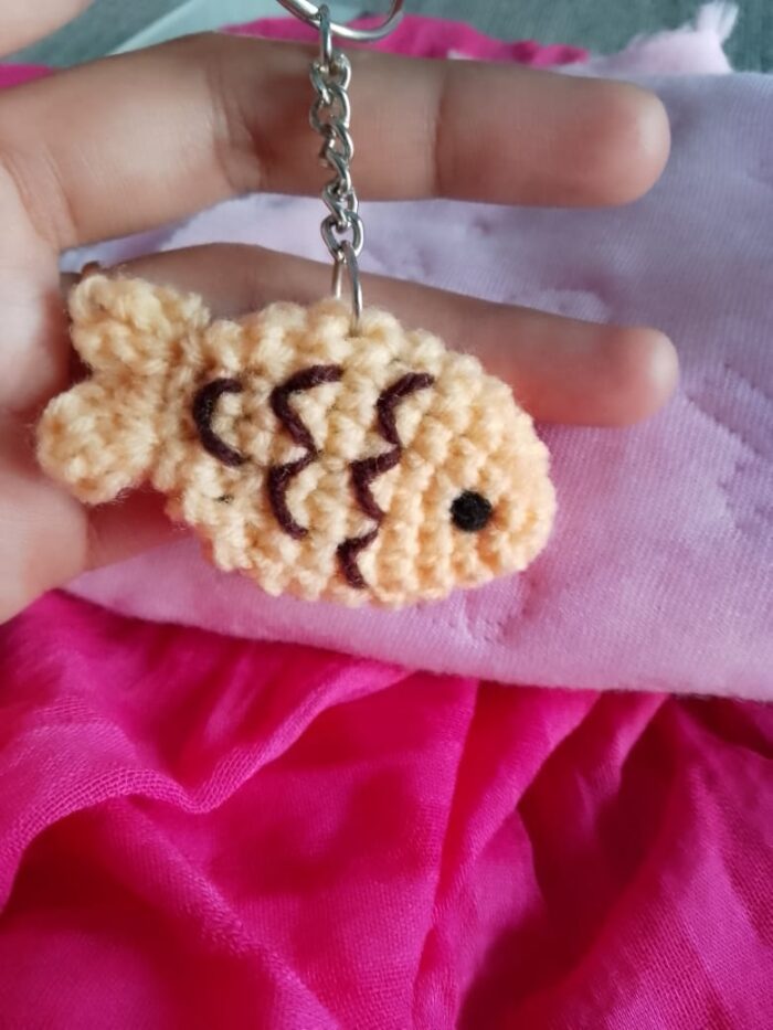 crochet fish keyring