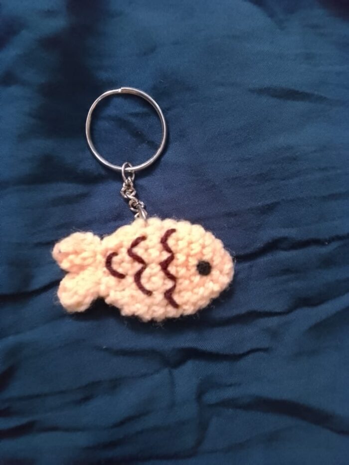 Handmade Fish Crochet Keychain