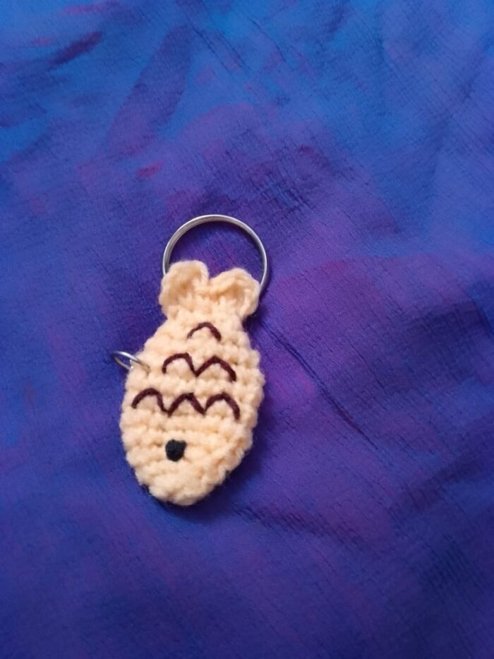 crochet fish keychain