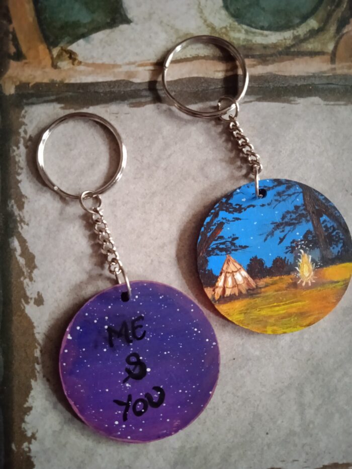 Hand painted acrylic keychains