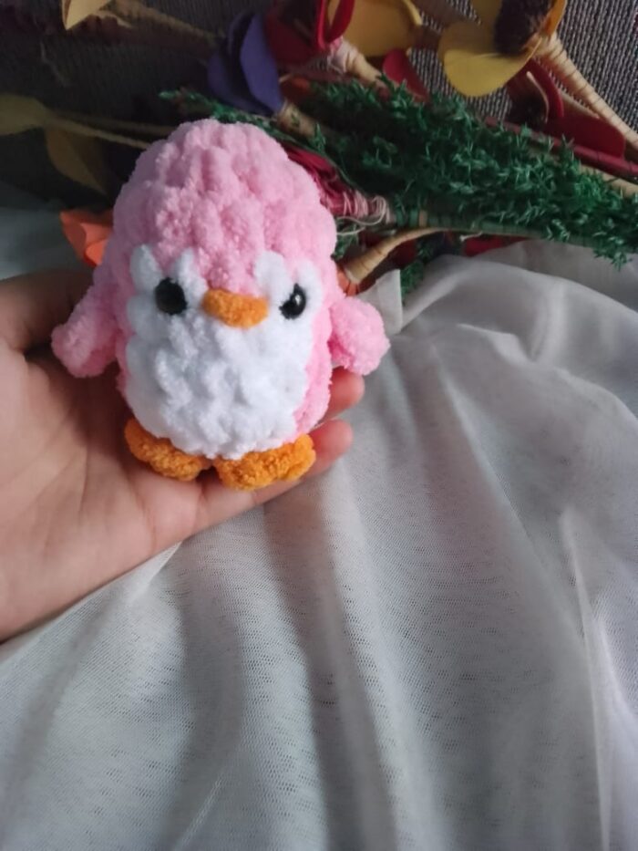 crochet penguin keychain