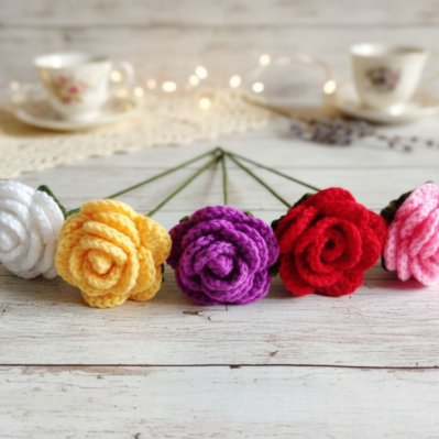 handmade crochet roses
