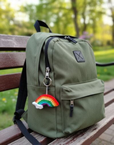 Crochet Rainbow Keyring