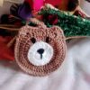 bear face crochet mini pouch