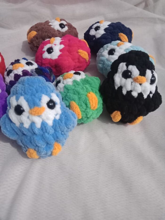 penguin crochet keychains