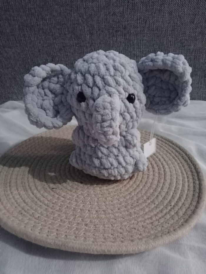 Crochet Elephant Plush – Ideal Nursery or Playroom Decor