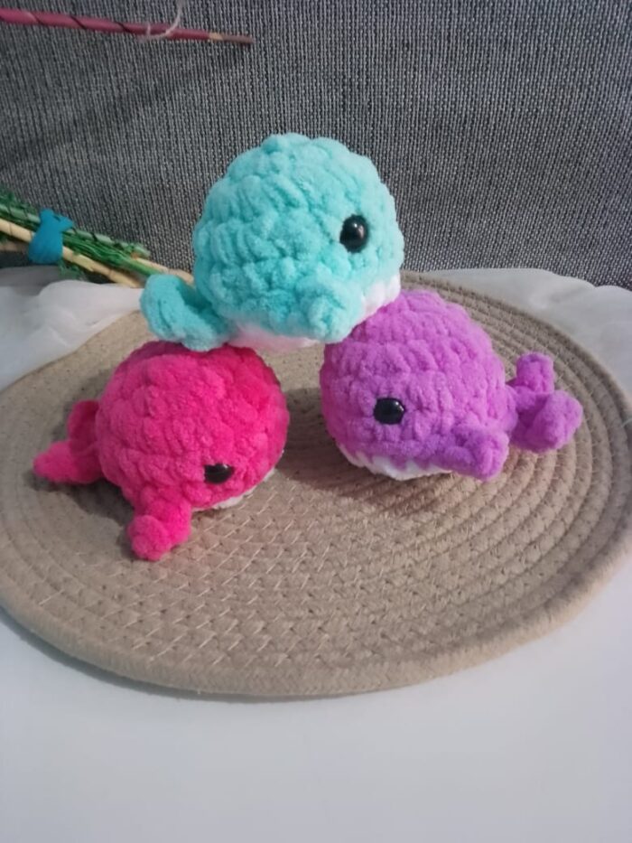 crochet whale plushies
