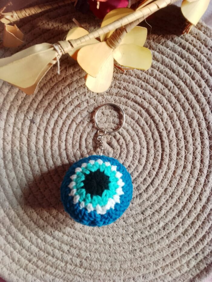 Evil Eye Crochet Charm – Handmade Gift with Meaning