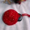 strawberry crochet earbud pouch