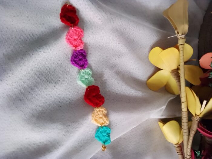 handmade crochet heart bracelet