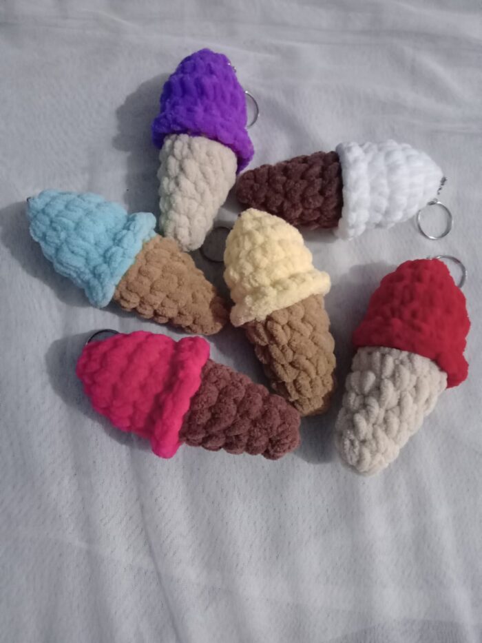 Crocheted Ice Cream Keychains