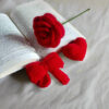 Cute Crochet Keychain – Red Rose, Heart, and Bow Design for a Sweet Touch