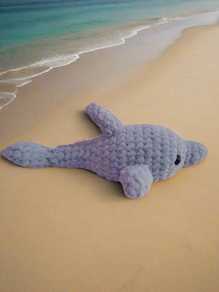 Crochet Grey Whale Stuffed Toy