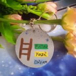 handmade acrylic quote keychain