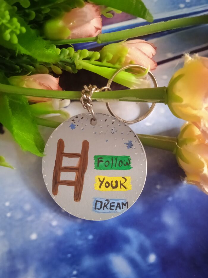 handmade acrylic quote keychain