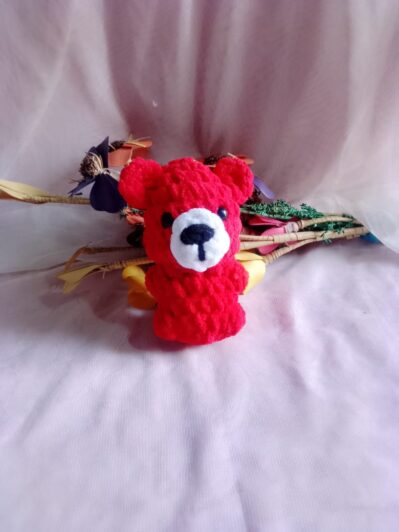 cute crochet red teddy bear