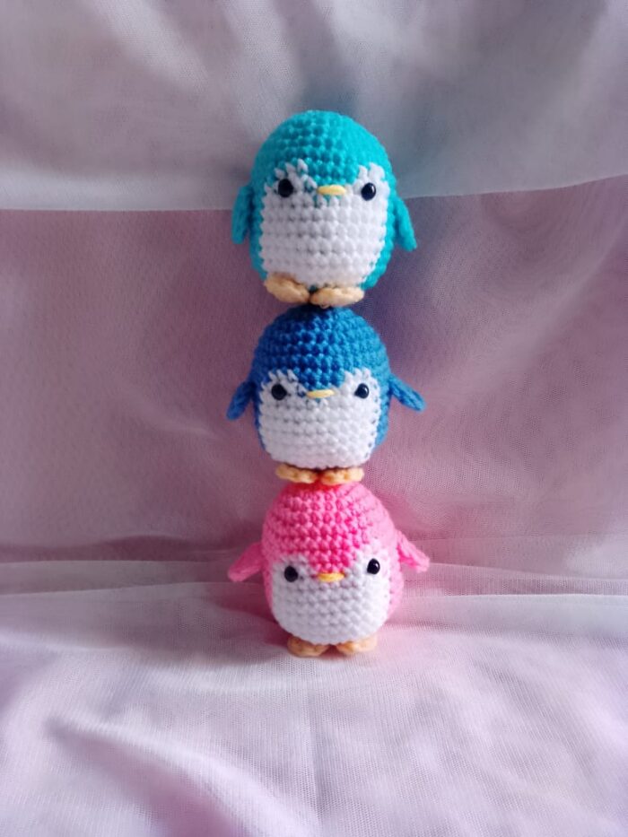 penguin crochet keychains