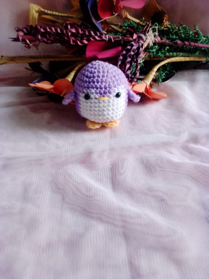 crochet penguin bag charm