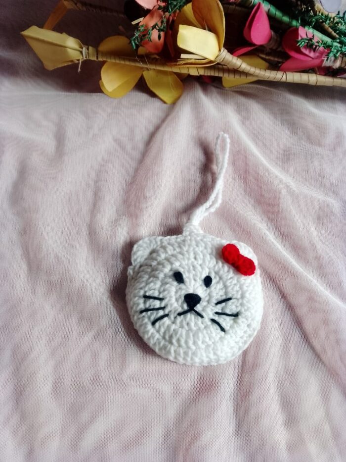 crochet pouch kitty design