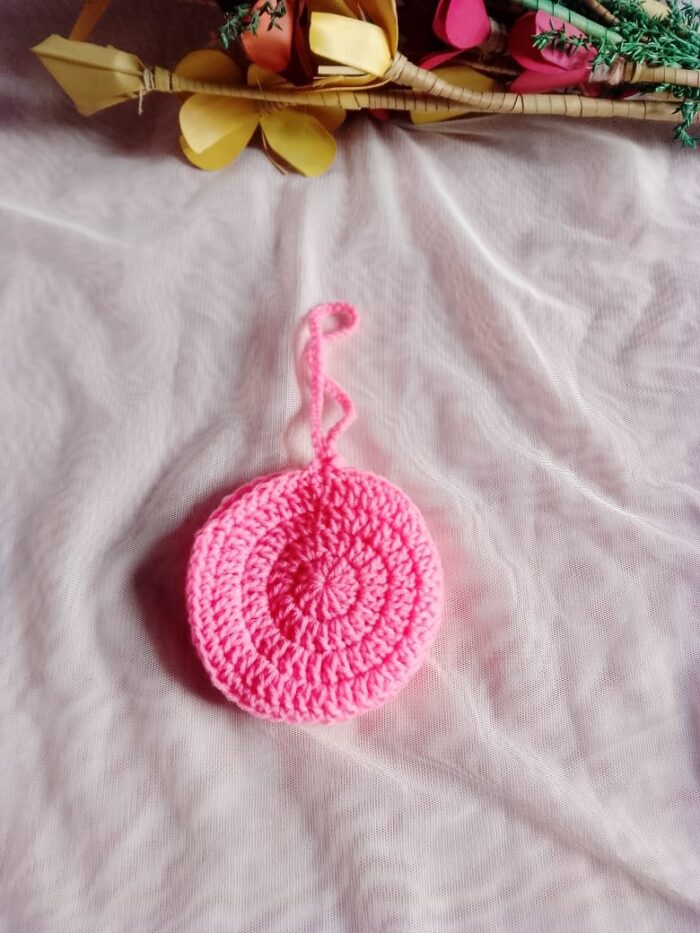 cute smiley crochet pouch