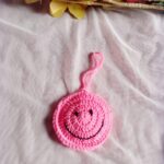 cute smiley crochet pouch