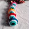colorful evil eye crochet keychain