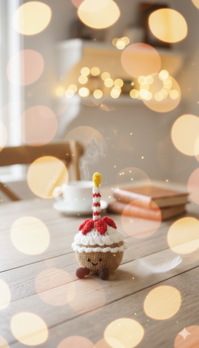 crochet mini birthday cakes-amigurumi cake