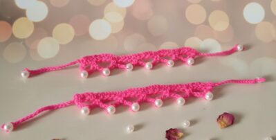 lightweight crochet anklet for summer beachwear
