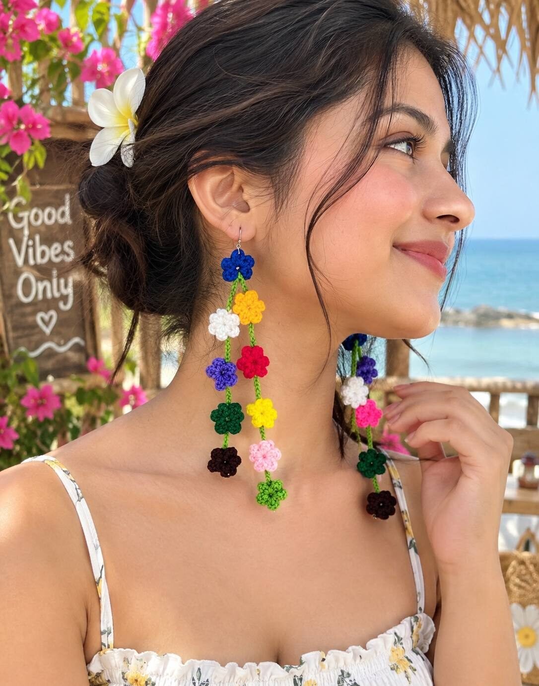 Crochet Flower Earrings – Handmade Floral Jewelry for Women